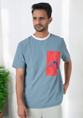 Washed Flying BirdPrint  T-shirt